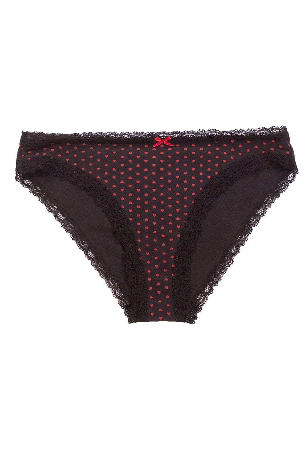 Heart Lace Underwear | Black with Red Heart / XS/S