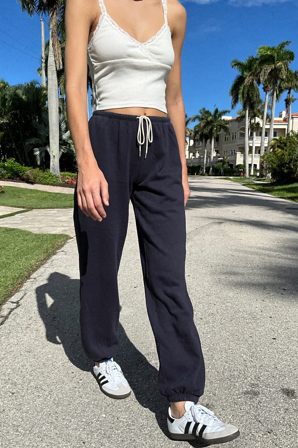 Rosa Tie Sweatpants | Navy Blue / S