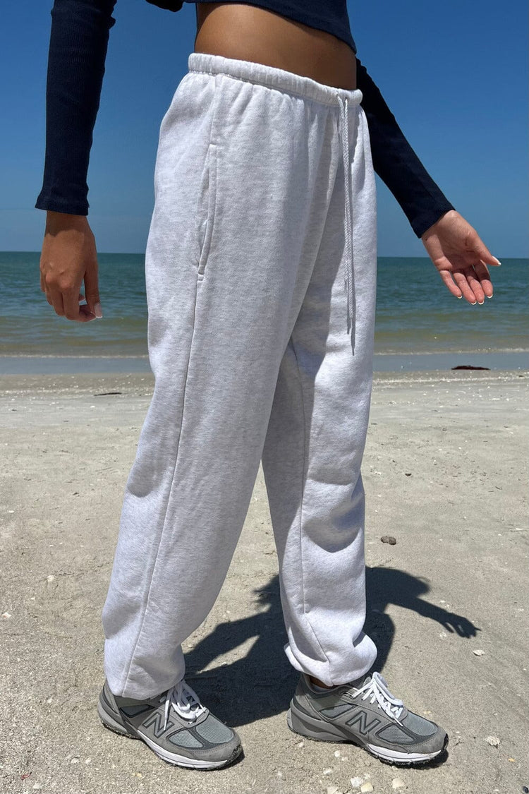 Rosa Tie Sweatpants | Heather White / S