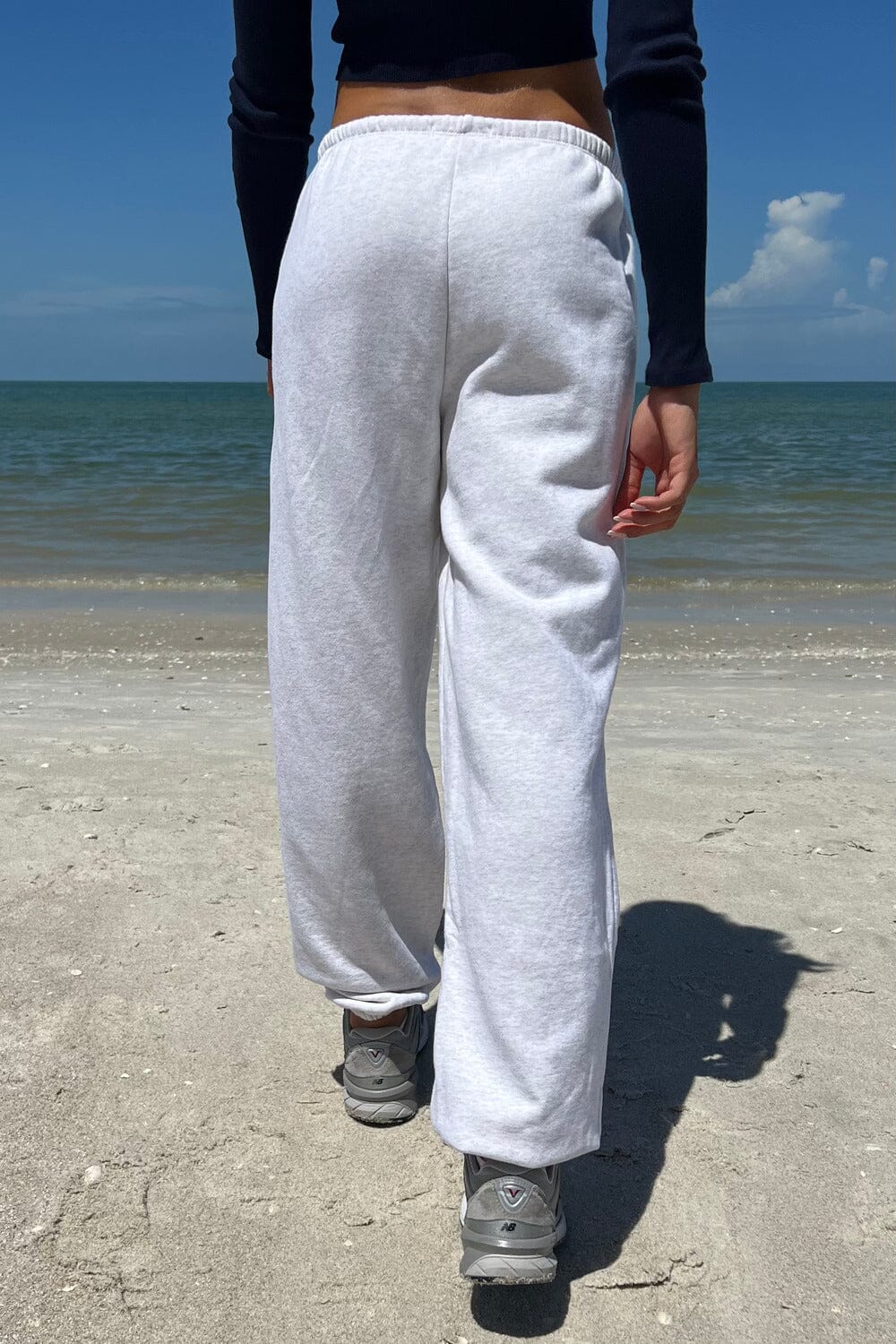 Rosa Tie Sweatpants | Heather White / S