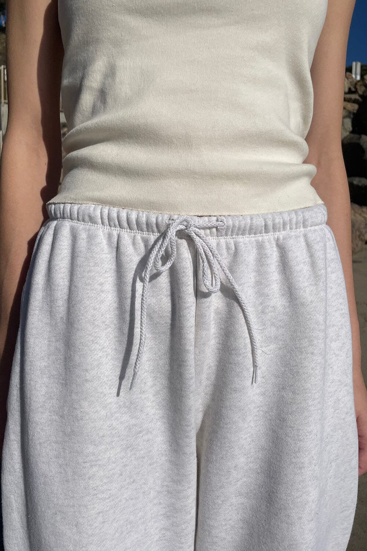 Rosa Tie Sweatpants | Heather White / S