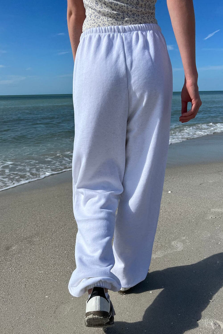 Rosa Tie Sweatpants | Natural White / S