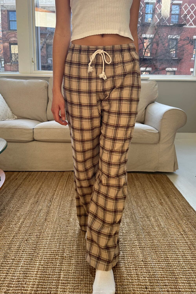 Catherine Pants | Cream and Brown Plaid / S/M