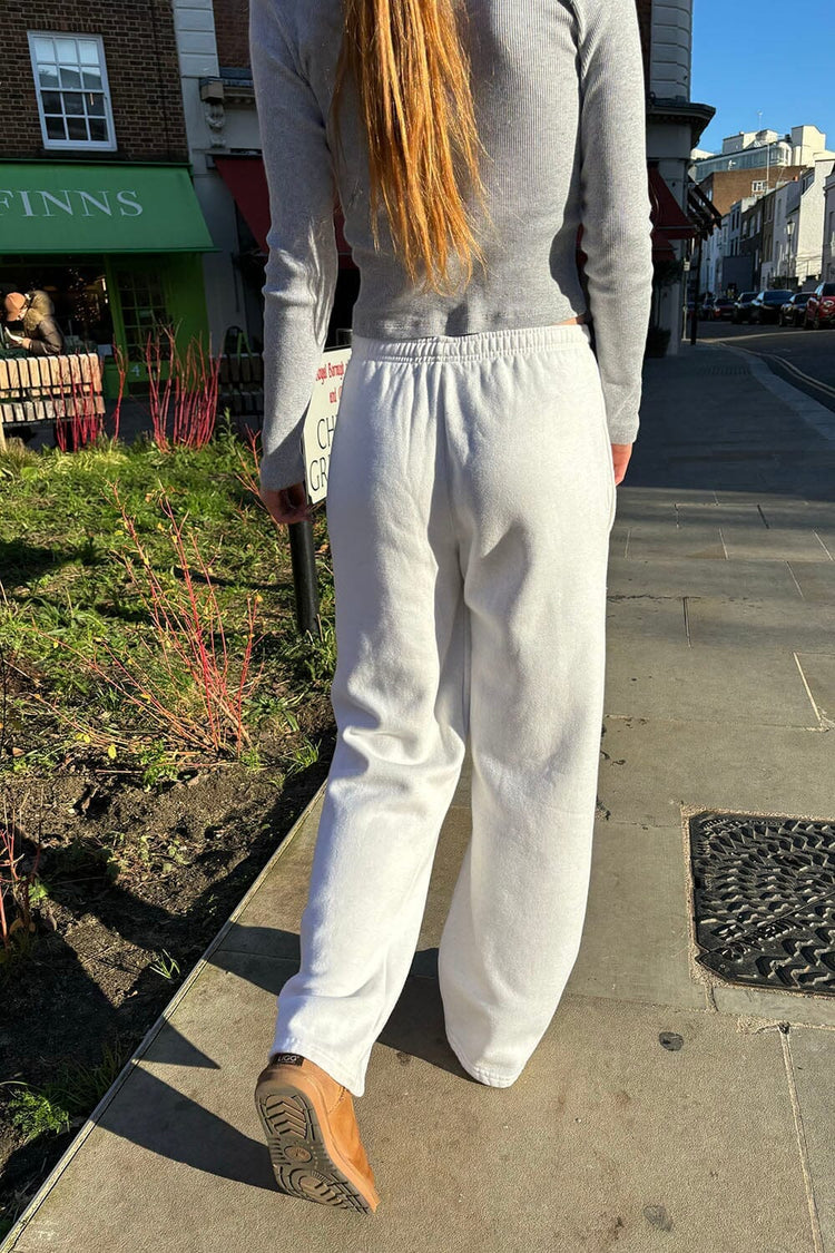 Anastasia Tie Sweatpants | Heather White / XS/S