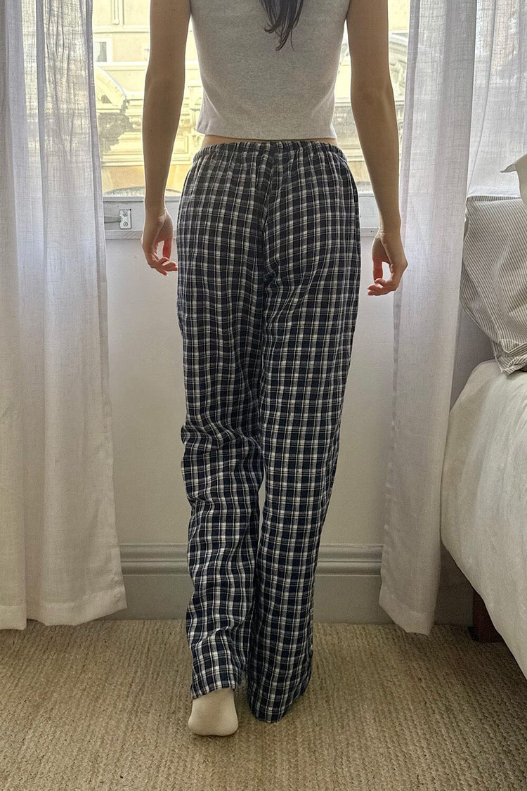 Noelia Plaid Pants | Navy and White Plaid / XS/S