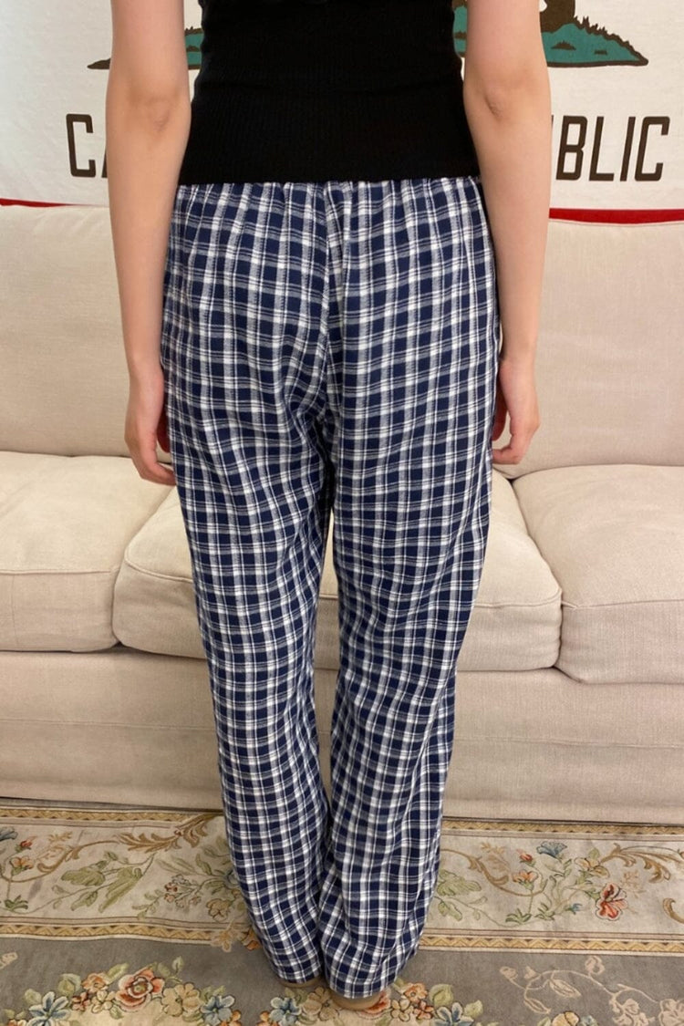 Noelia Plaid Pants | Navy and White Plaid / XS/S