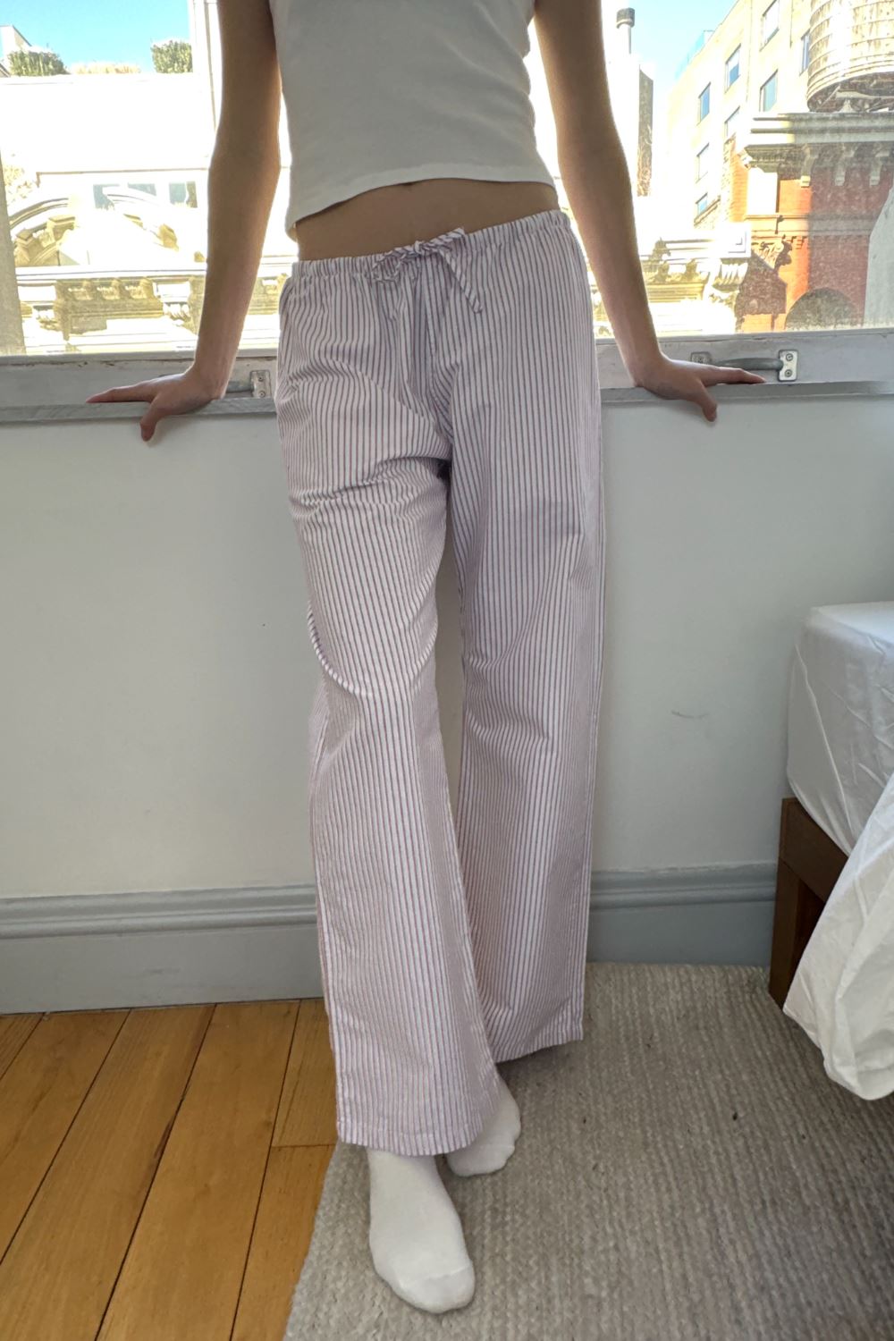 涼しい【Brandy Melville】ANASTASIA リネン ワイド パンツ 2色 涼しい【Brandy Melville】ANASTASIA リネン ワイド パンツ 2色