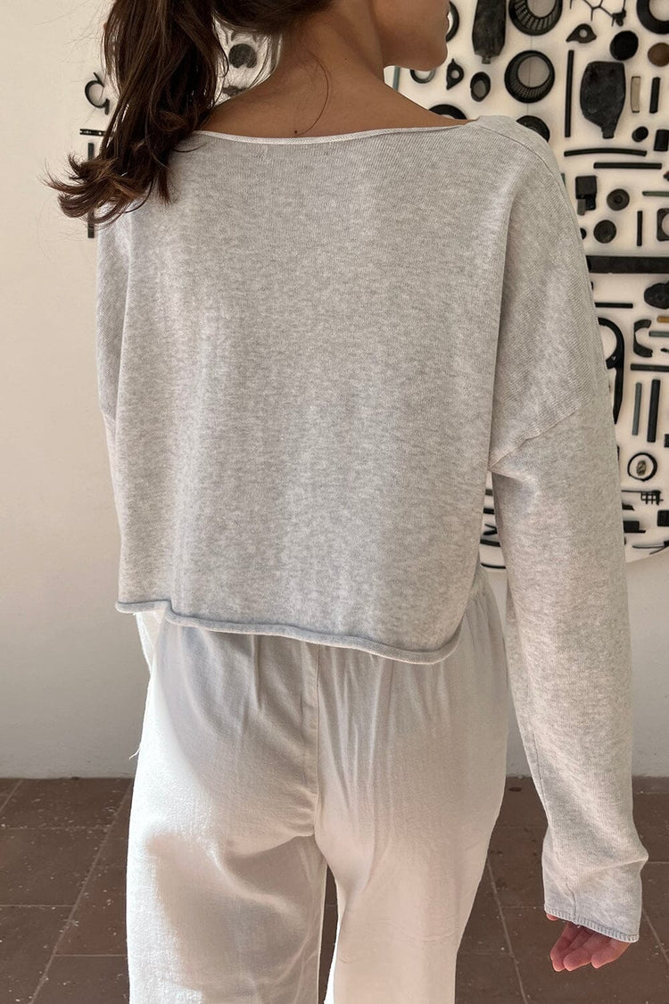 Cameron Cropped Sweater | Silver Grey / Cropped Fit