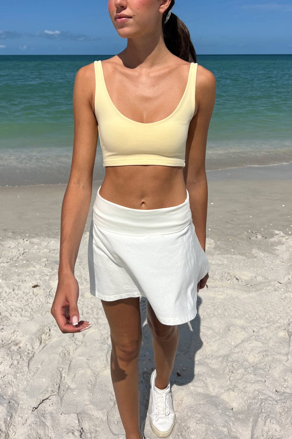 brandy melville yellow crop top