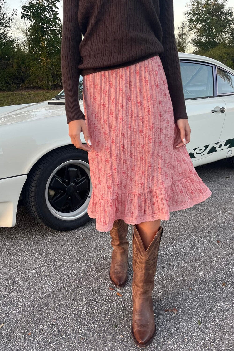 Justine Floral Skirt | Dusty Pink Flower / XS/S