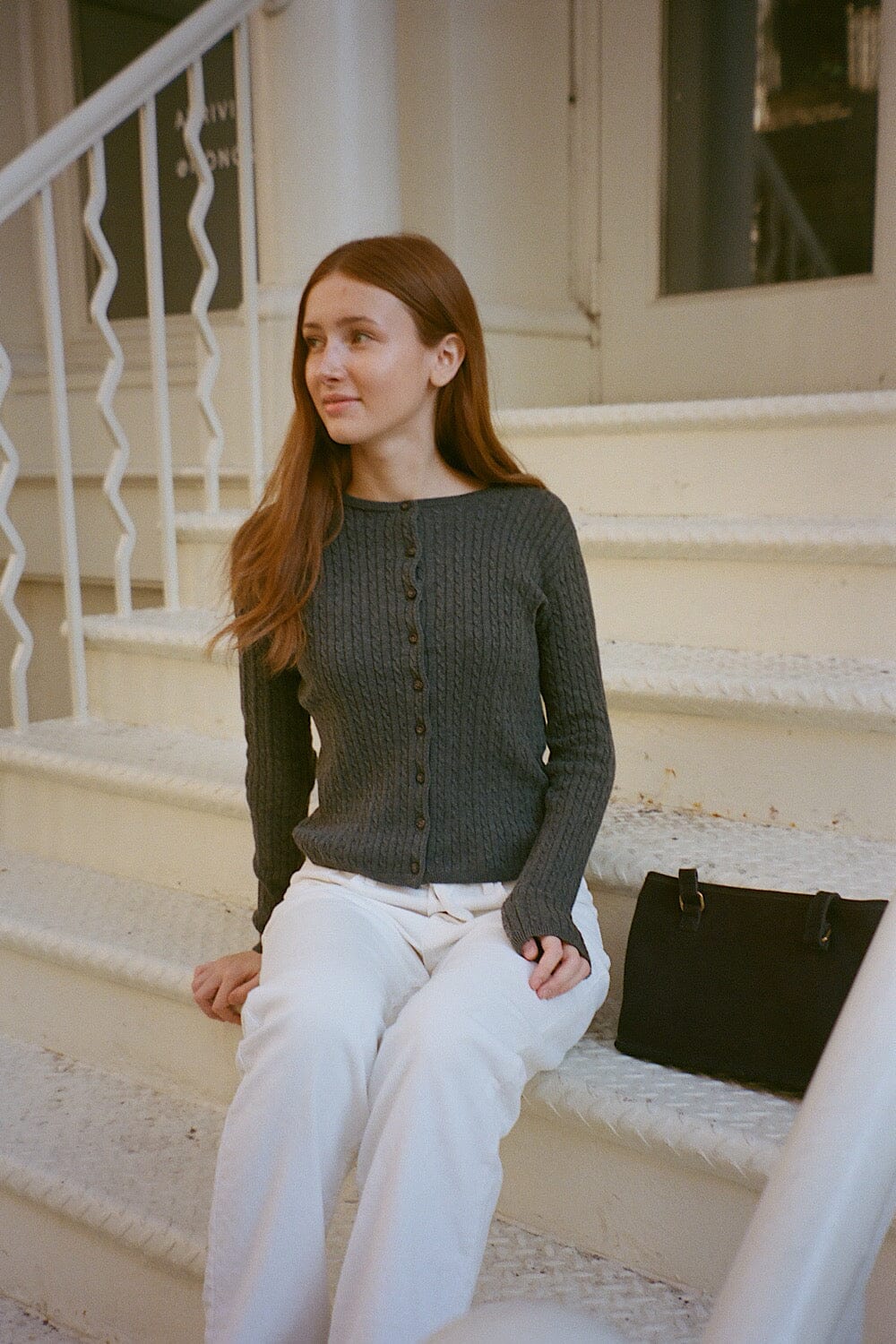 Brandy Melville Usa-Zoe Cable Knit Cardigan