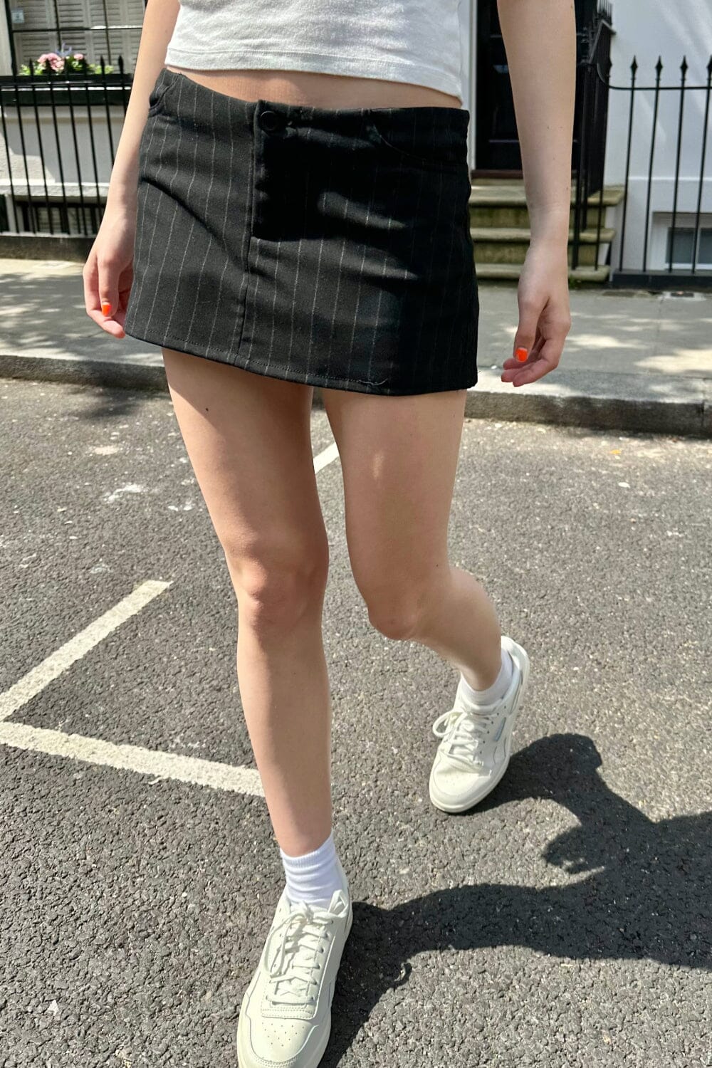 Louisa Striped Mini Skirt | Black / XS/S