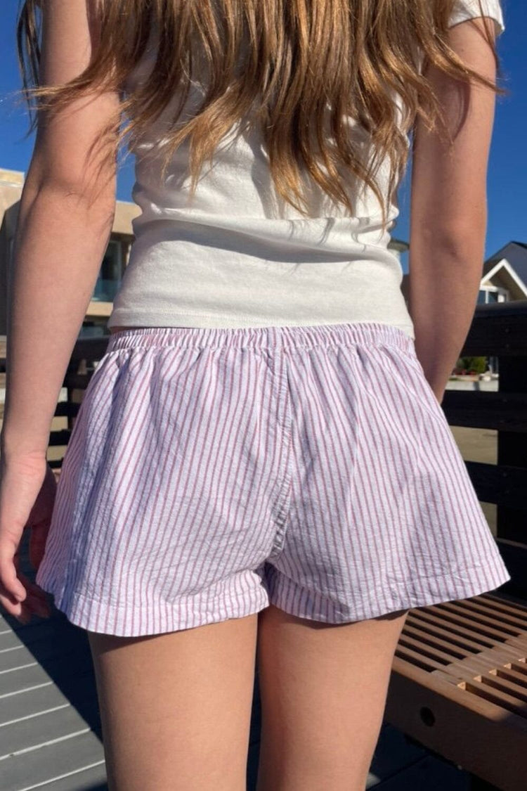 Keira Pajama Shorts | Roseate and White Stripe / XS/S