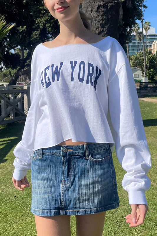 Ellie New York Top | Natural White / Cropped Fit