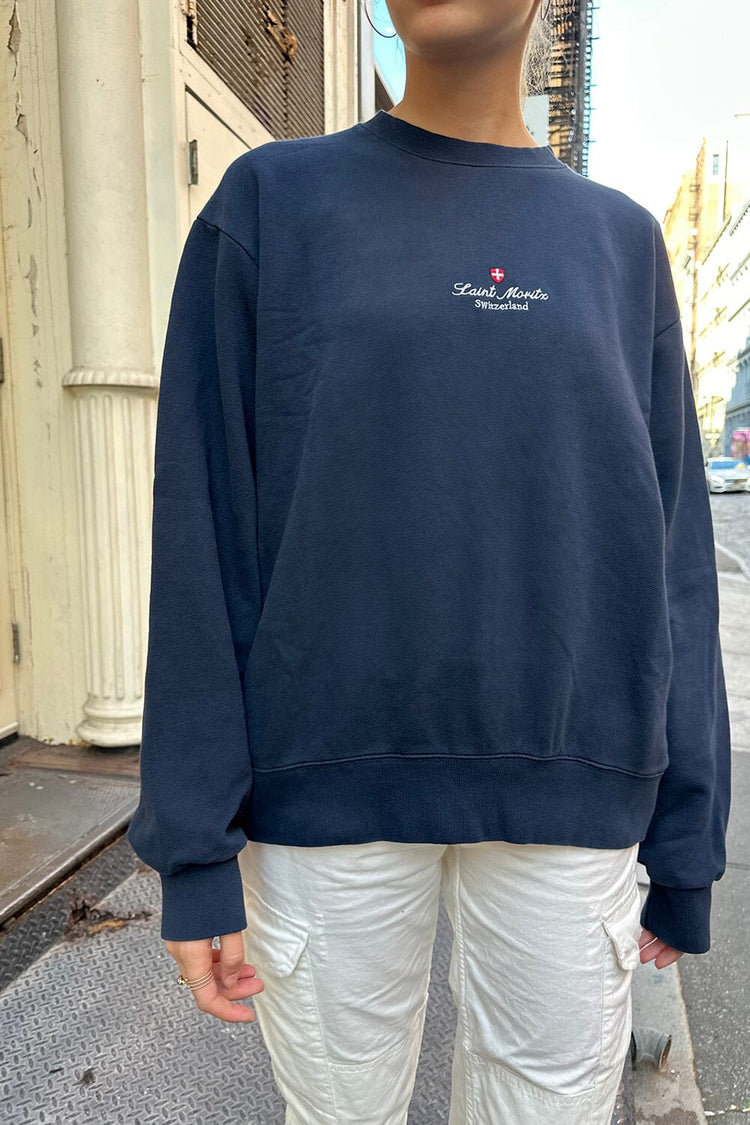 Erica Saint Moritz Sweatshirt | Navy Blue / Oversized Fit