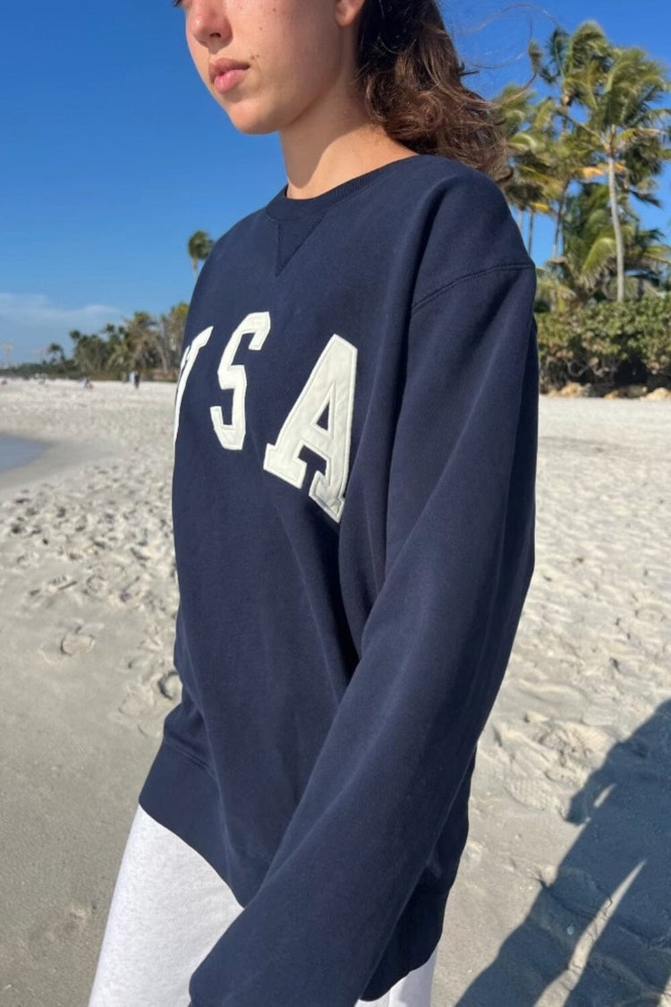 Erica USA Sweatshirt | Navy Blue / Oversized Fit