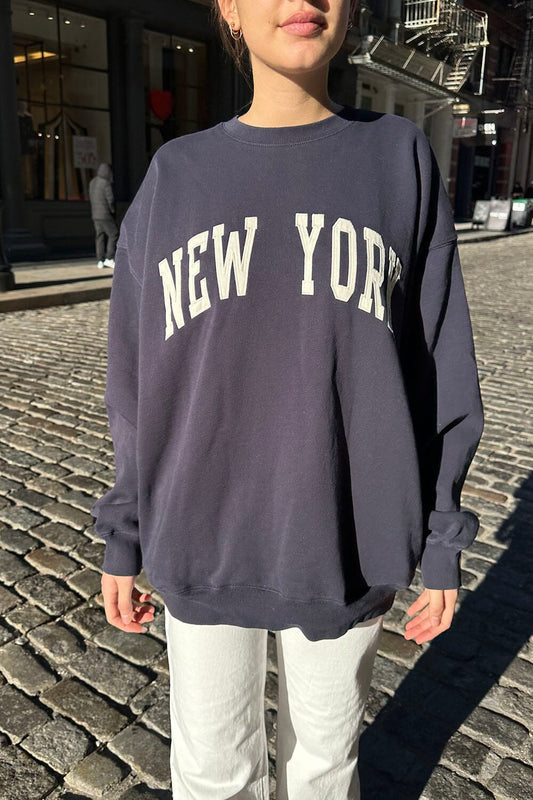 Erica New York Sweatshirt | Faded Navy Blue / Oversized Fit