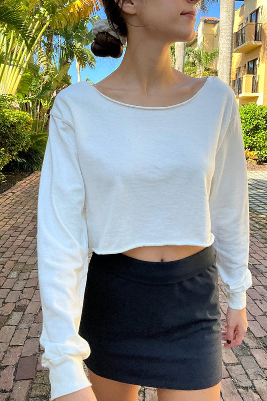 Estelle Cotton Top | White / Cropped Fit