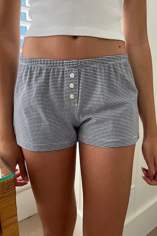 Keira Striped Shorts | Navy Blue White Stripes / XS/S
