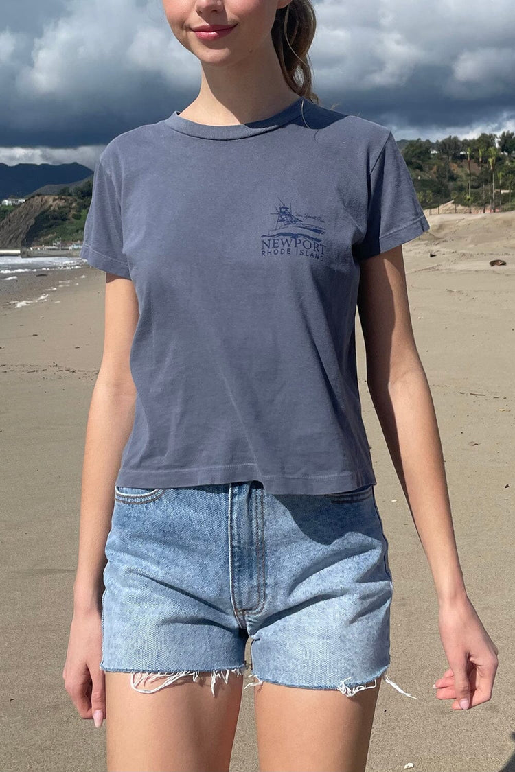 Chloe Newport Top | Faded Navy Blue / Regular Fit