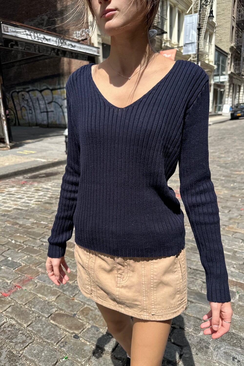 Grace V Neck Sweater Brandy Melville