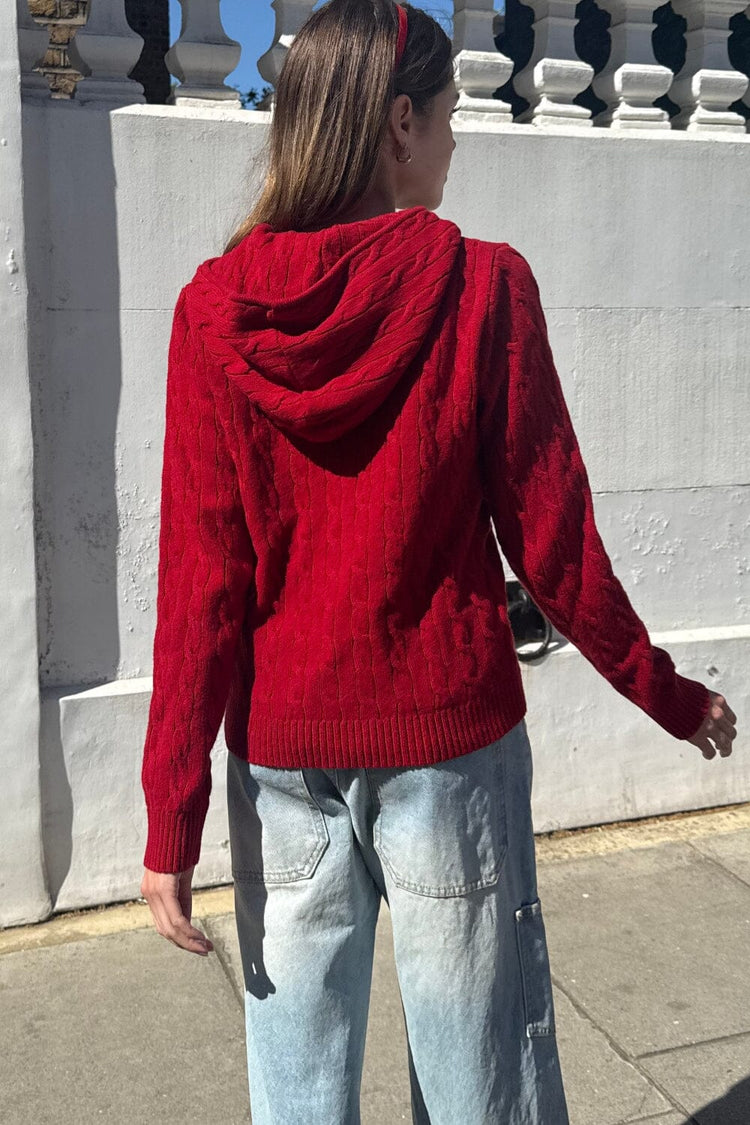 Ayla Cable Knit Sweater | Red / XS/S