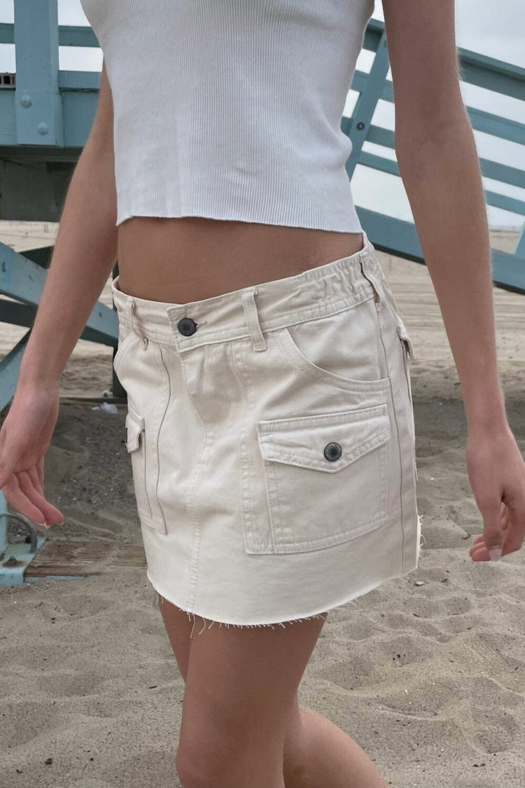 Corinne Cargo Mini Skirt | Ivory / XS/S