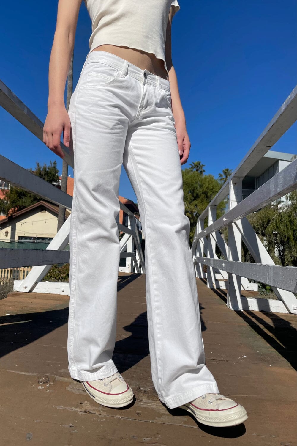 Women's White Wide Leg Jeans