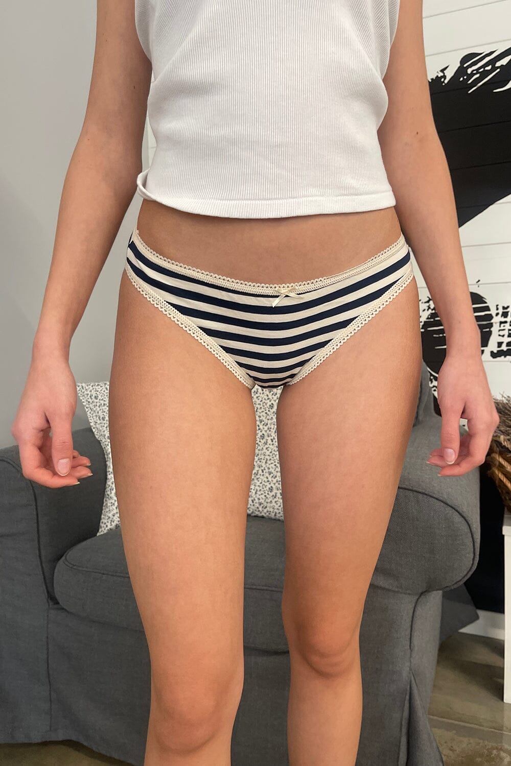 Stripe Scallop Bow Underwear