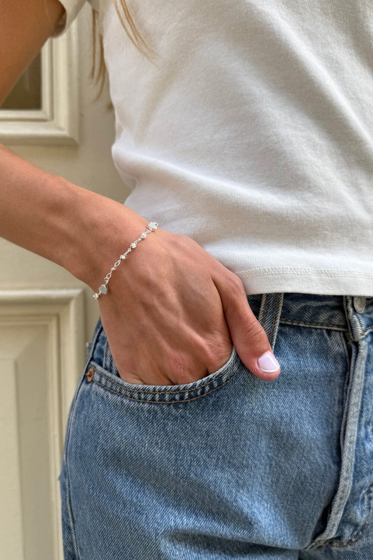 Heart Charm Bracelet | Silver
