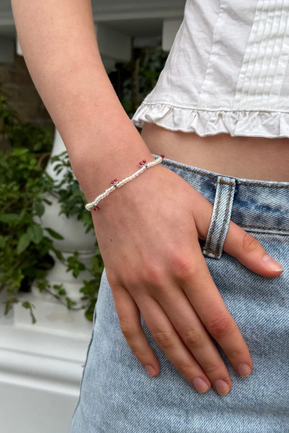 Cherry Beaded Bracelet – Brandy Melville
