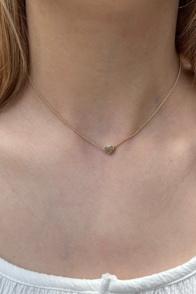 Heart Charm Necklace | Gold