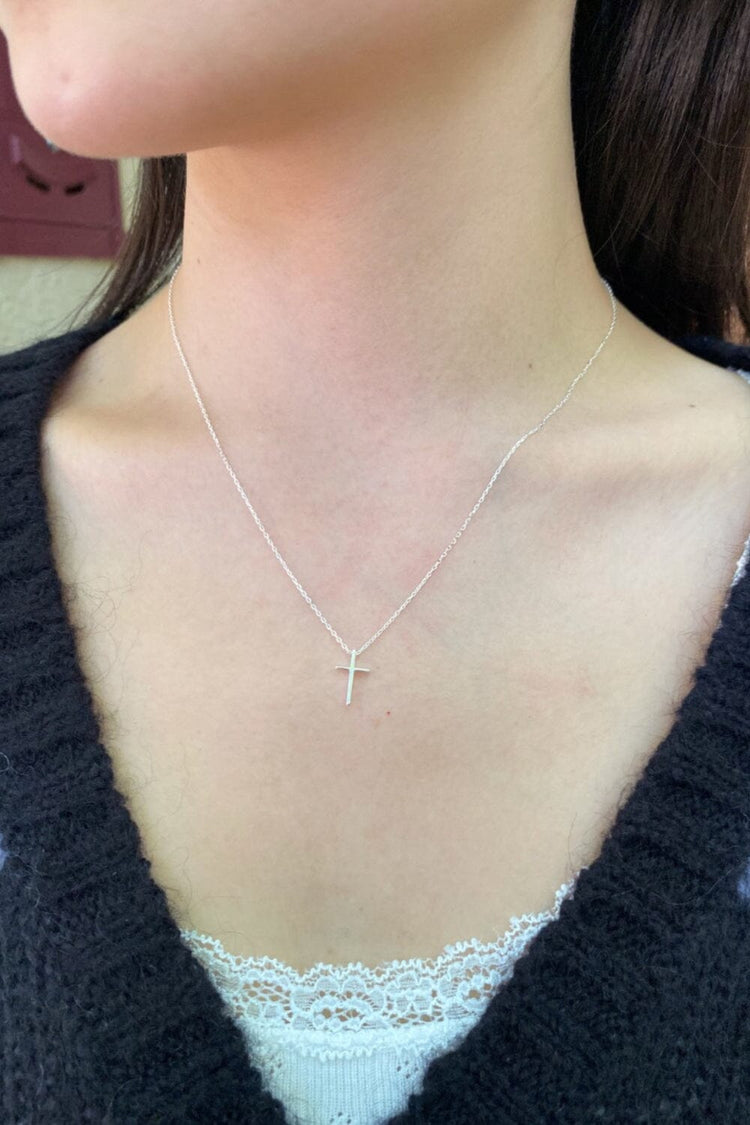 Sterling Silver Cross Necklace | Silver