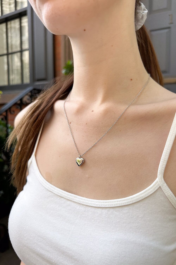 Heart Locket Necklace | Silver