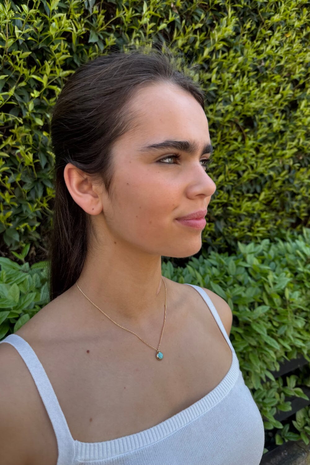 Turquoise Gem Necklace – Brandy Melville