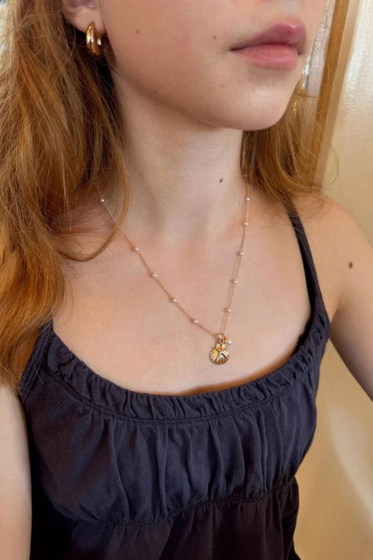 Seashell and Star Necklace | Gold