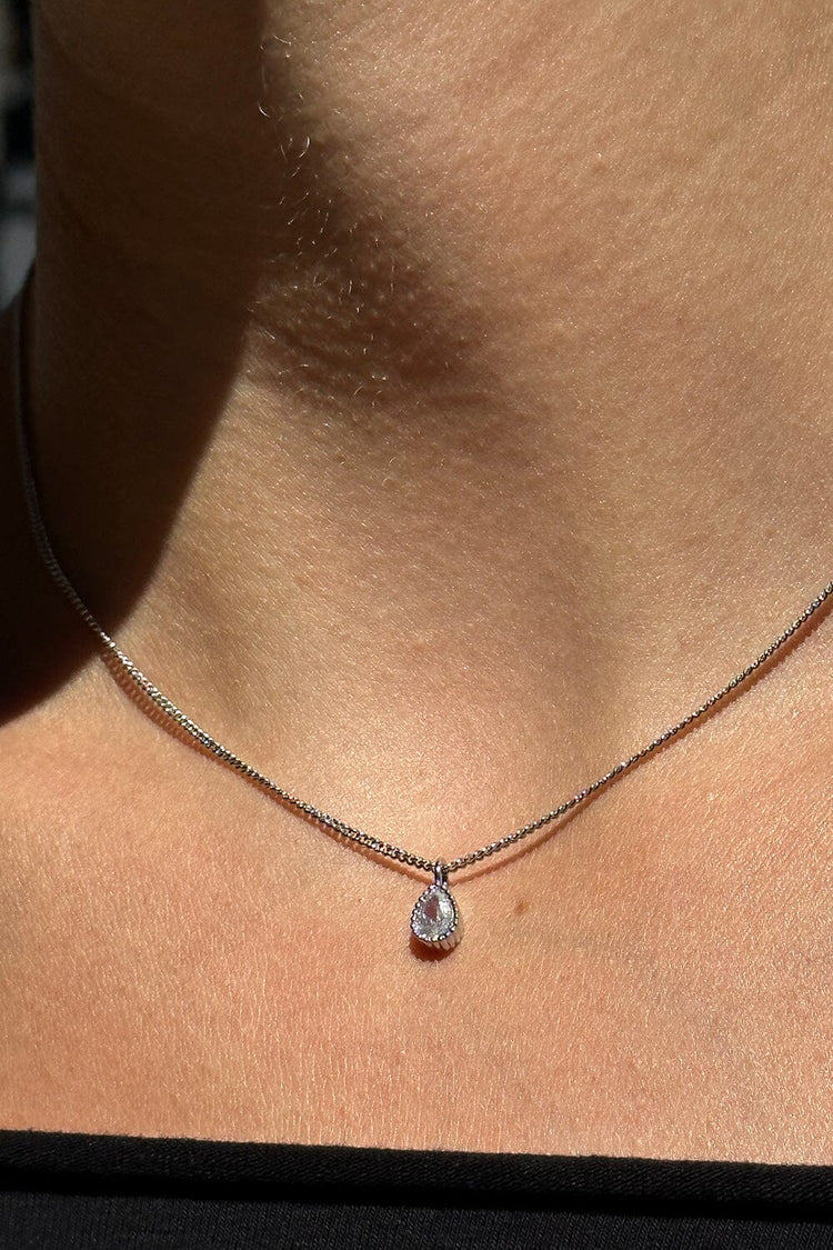 Diamond Charm Necklace | Silver