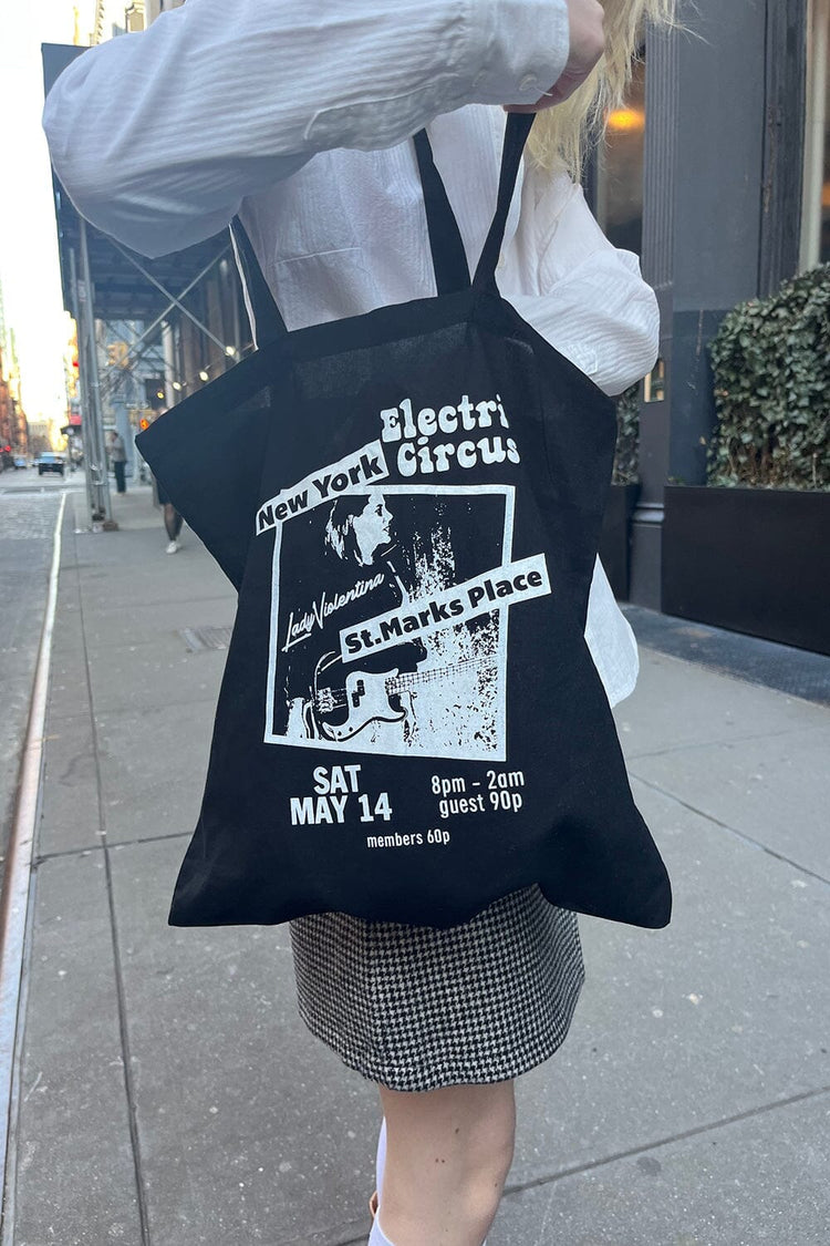 Electric Circus Tote Bag | Black