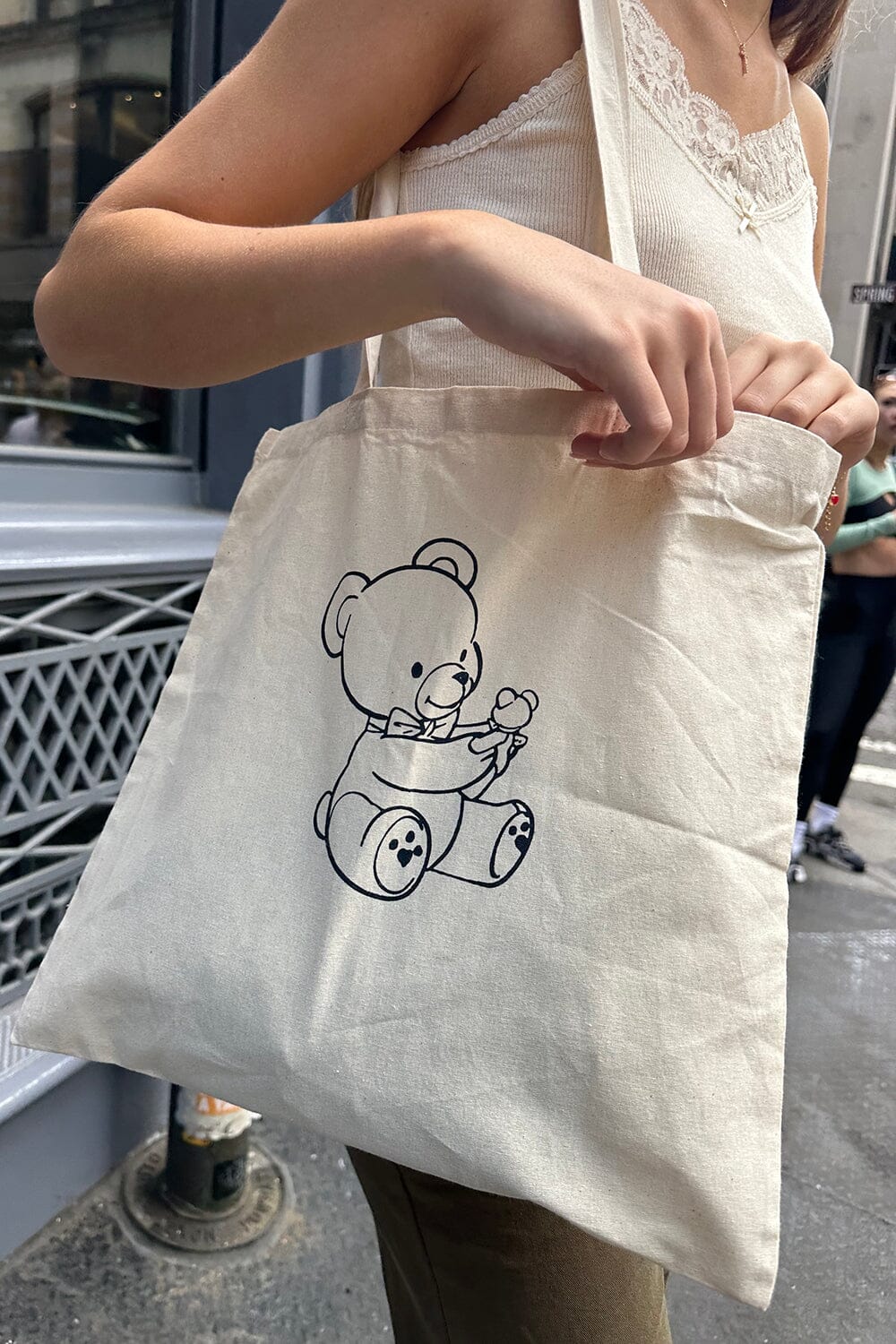 CIMAO Teddy Bear Fleece Tote Bag