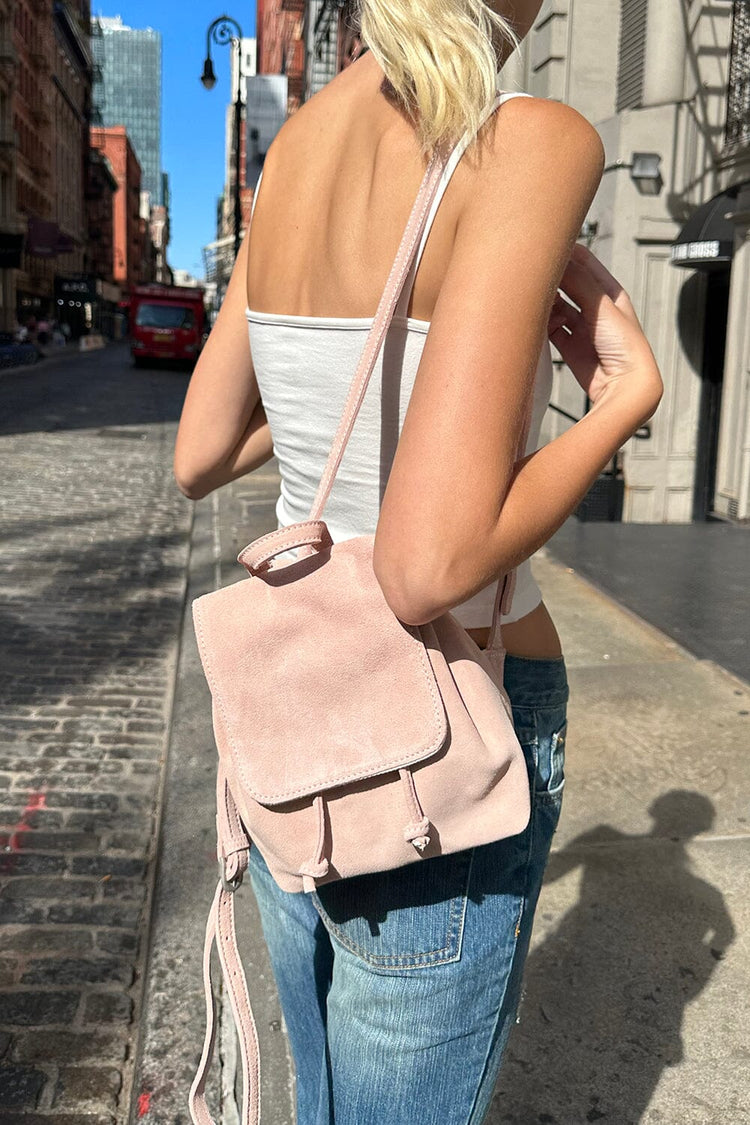 Leather Mini Backpack | Pastel Pink
