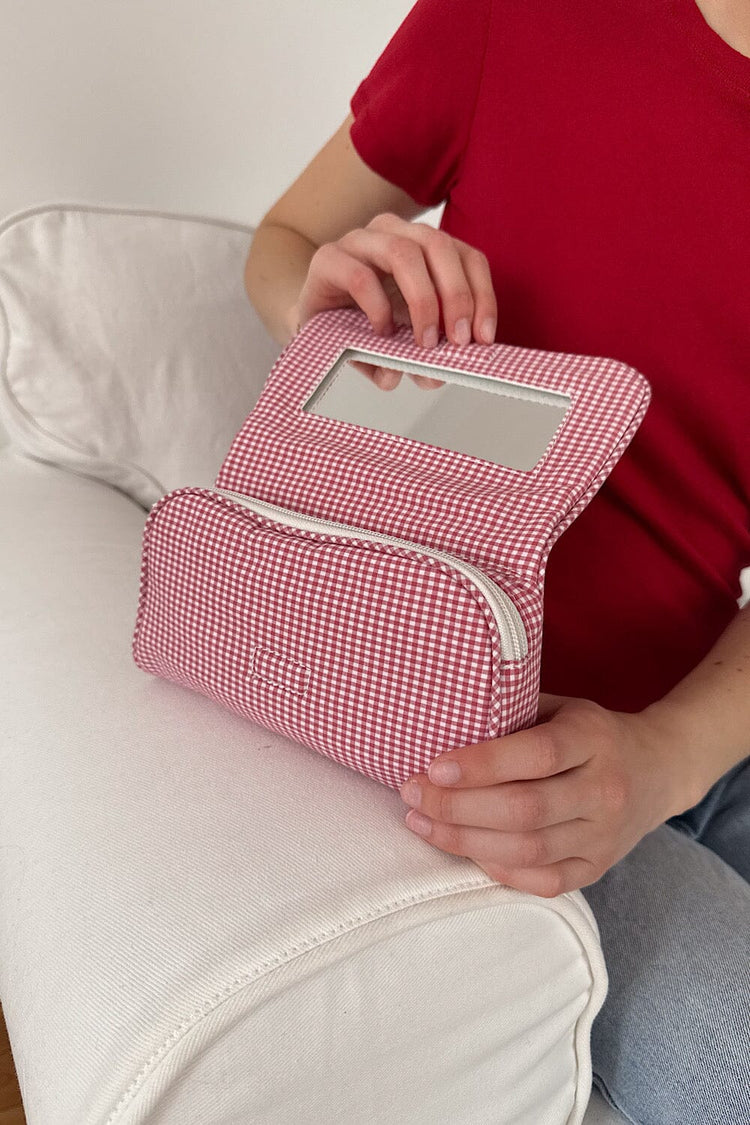 Checkered Makeup Bag | Red And White Checkered
