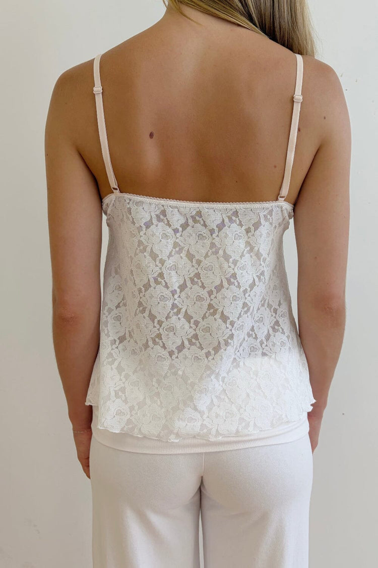 Amara Lace Tank | White / XS/S