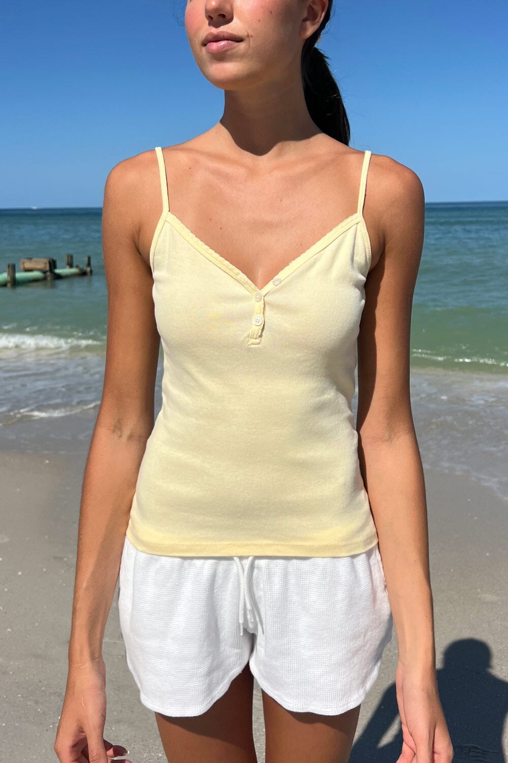 brandy melville yellow tank top