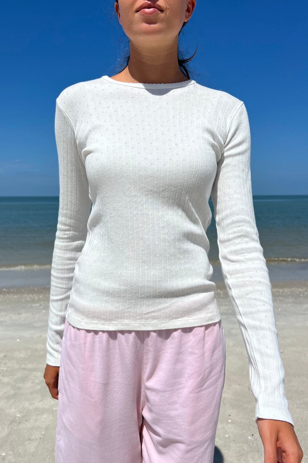 Leah Scallop Eyelet Top – Brandy Melville