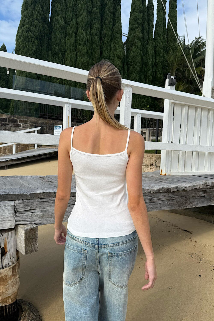 Skylar Kittens Scalloped Tank | White / XS/S