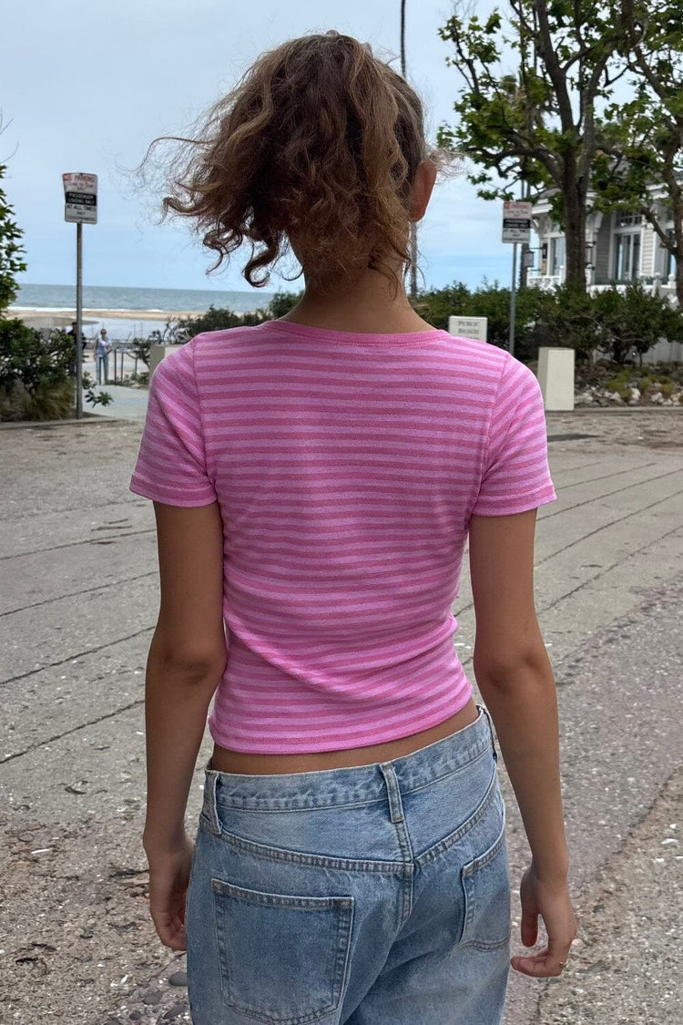 Zelly Striped Top | Bubblegum-Pink-and-Pink-Stripes / XS/S