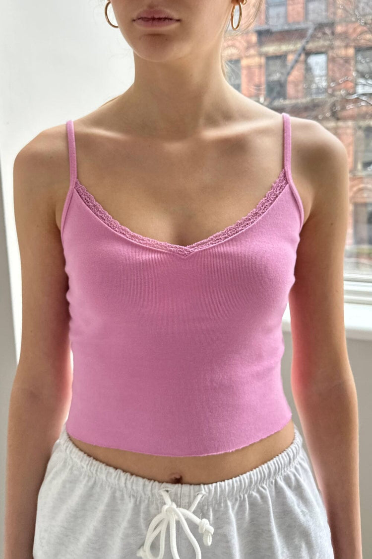 Nicolette Lace Tank | Bubblegum Pink XS/S