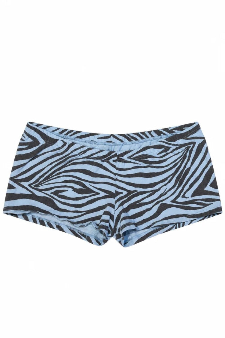 Zebra Boxer Underwear | Light Blue Zebra Print / XS/S