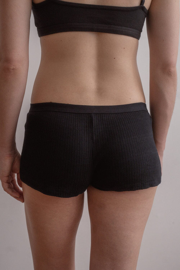 Boxer Thick Ribbed Underwear | Black / XS/S