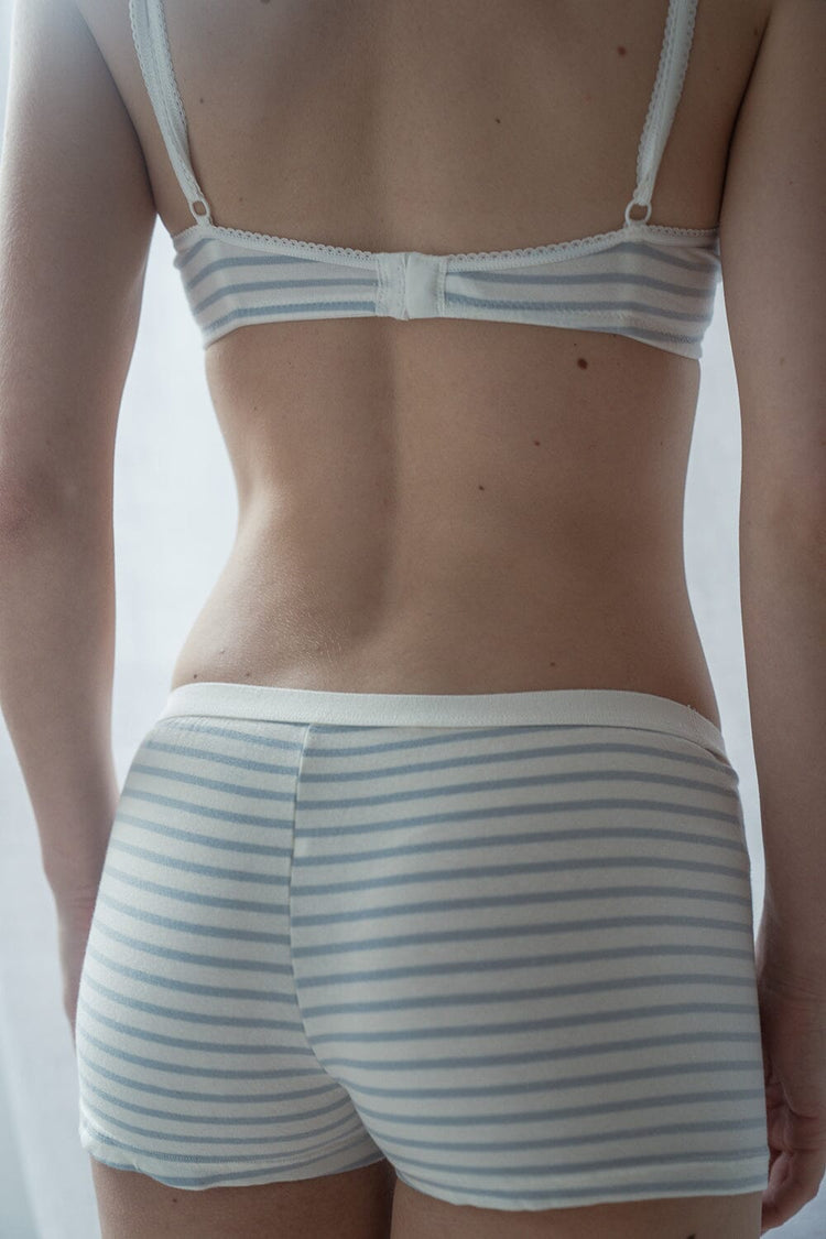 Striped Boxer Underwear | Light Blue With White Stripes / XS/S